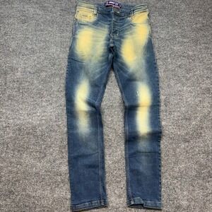 Aero Mens Size 42 33x33 Dirty Wash Jeans Mud Wash Button Fly Y2K Streetwear